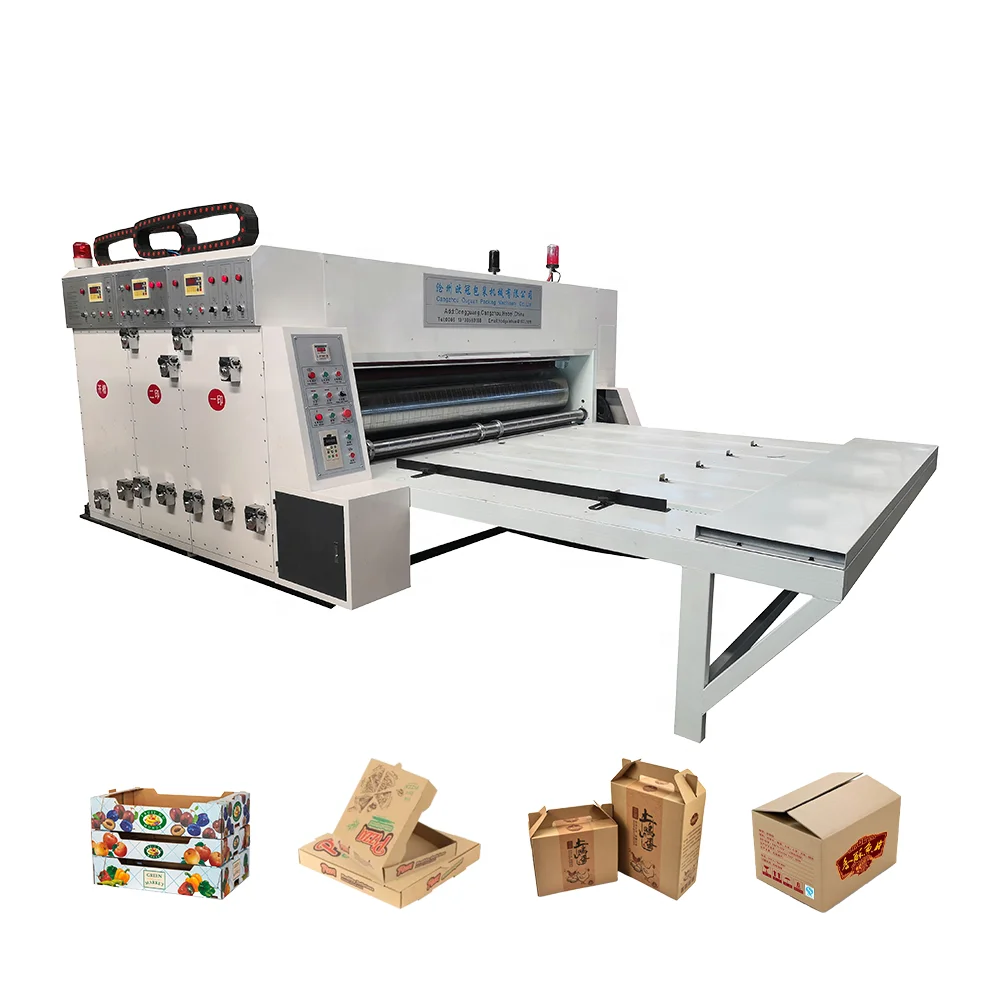 Impresora flexible semiautomática de 2 colores Rs4 Slotter Chain que troquel la máquina de impresión de cajas de dibujos animados
