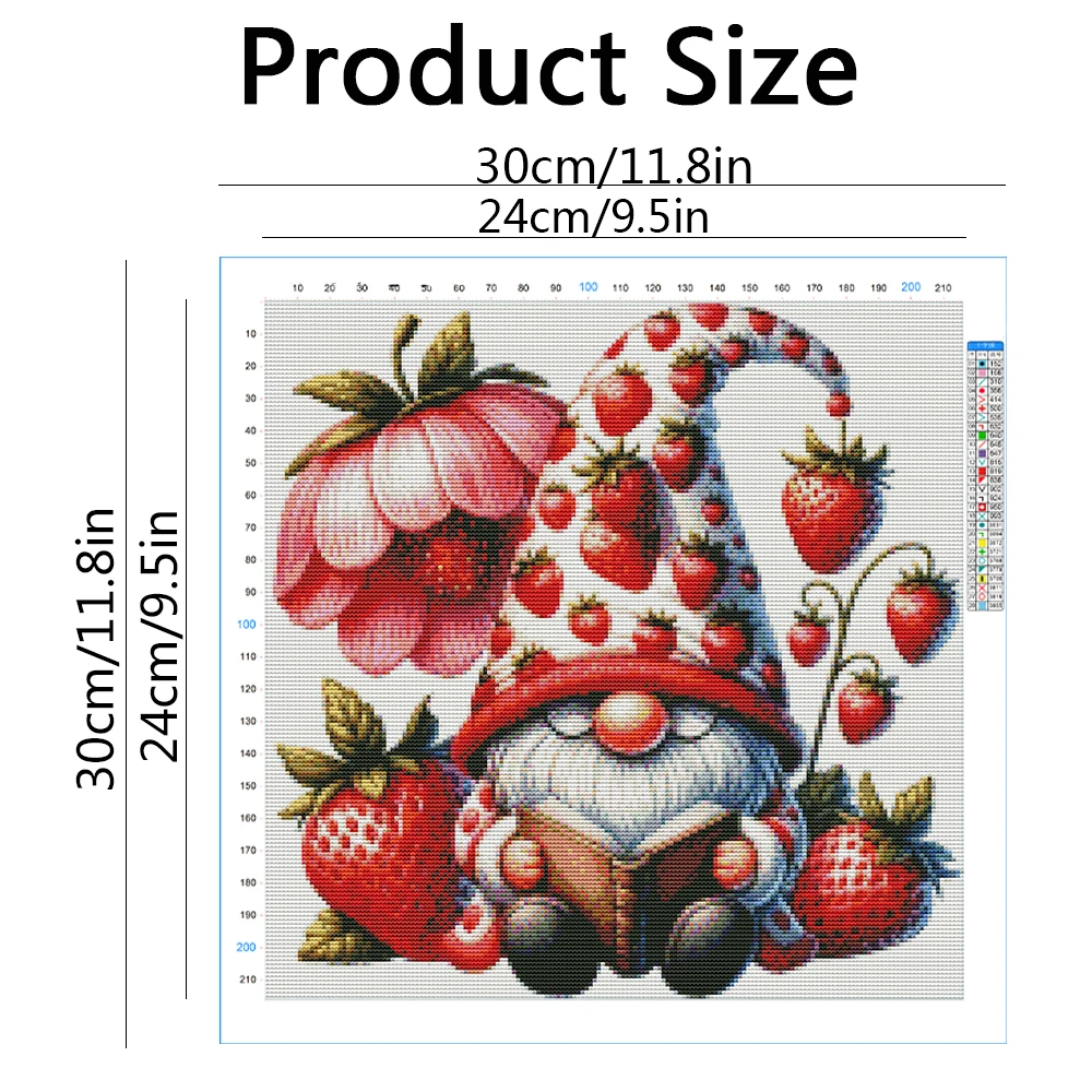 Evershine Cross Stitch Kit Cartoon Art Picture Embroidery Dwarf Needlework New Arrivals Printed Strawberry Wall Decor
