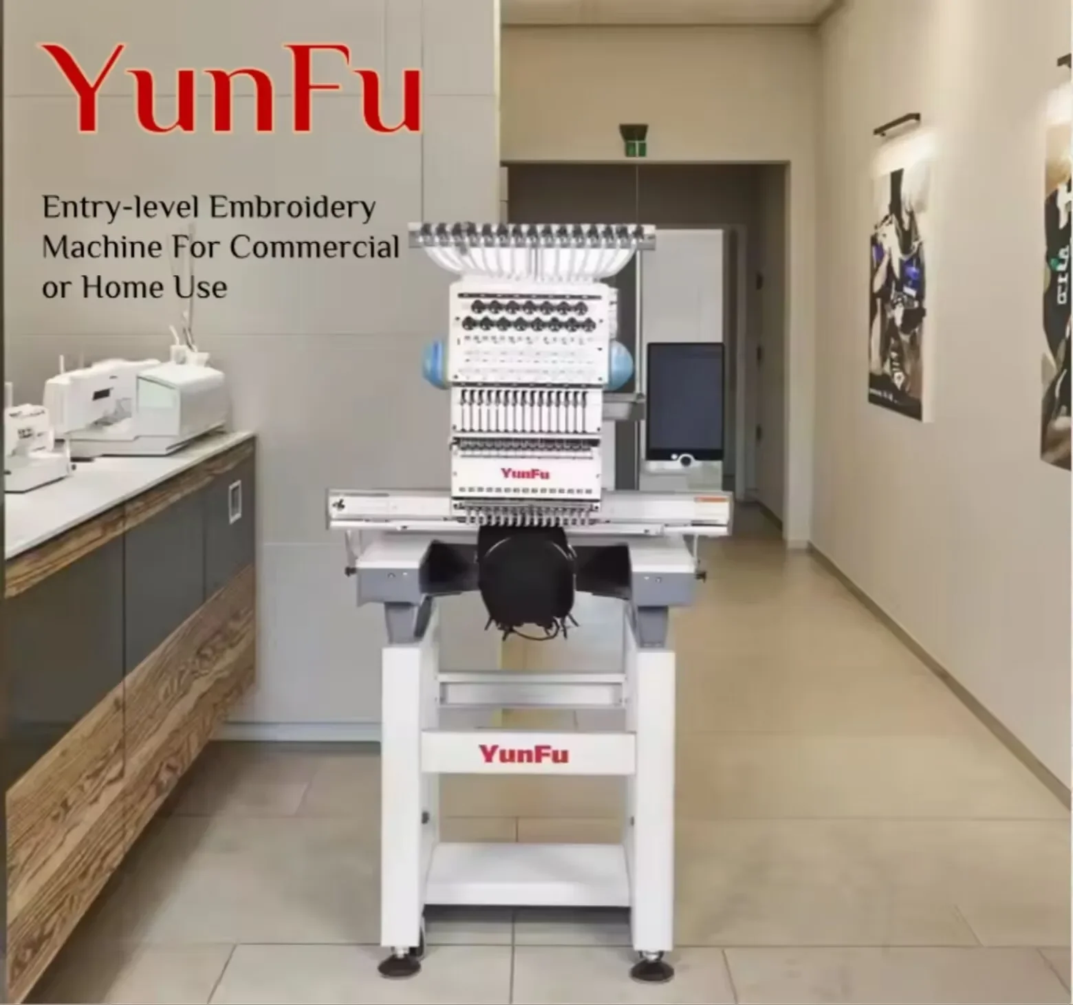 For Single Head Computerized Multi-Function Flat Embroidery Machine 12 Needles for Retail Printing Shops USA Warehouse Stock