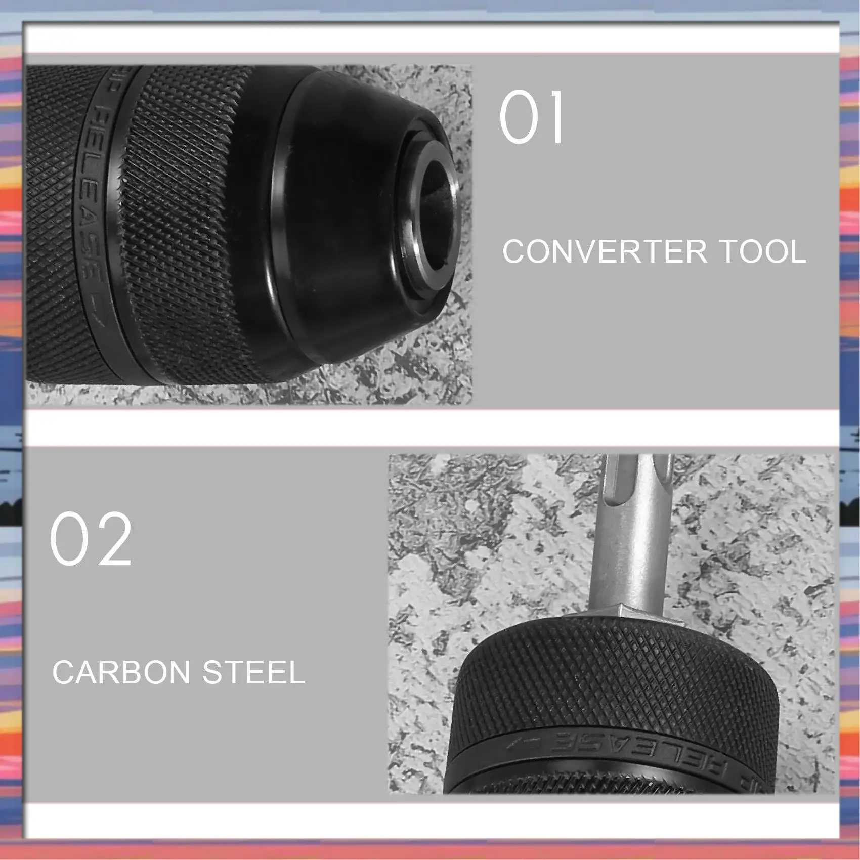AFBC Keyless Drill Chuck Adapter, 2-13Mm 1/2-20UNF Mount Heavy Duty Professional Converter Tool With SDS Plus Shank Adaptor