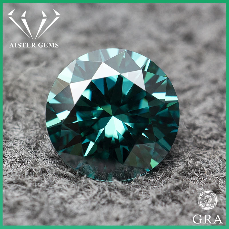 

Top Never Faded Emerald Green Moissanite Stone with Certificate VVS1 0.5-5.0ct 3Excellent Round Cut Pass Diamond Tester with GRA