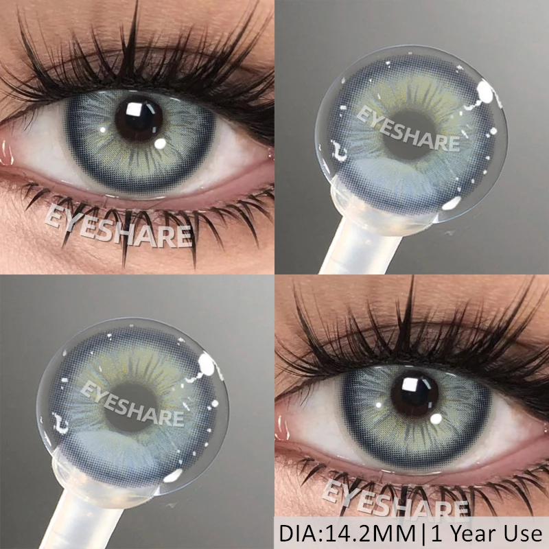 EYESHARE Beliebte farbige Kontaktlinse für Augen, schwarze Linse, Augenmode, braune Schönheit, farbige Schüler, graues Kontakt-blaues Augen-Make-up
