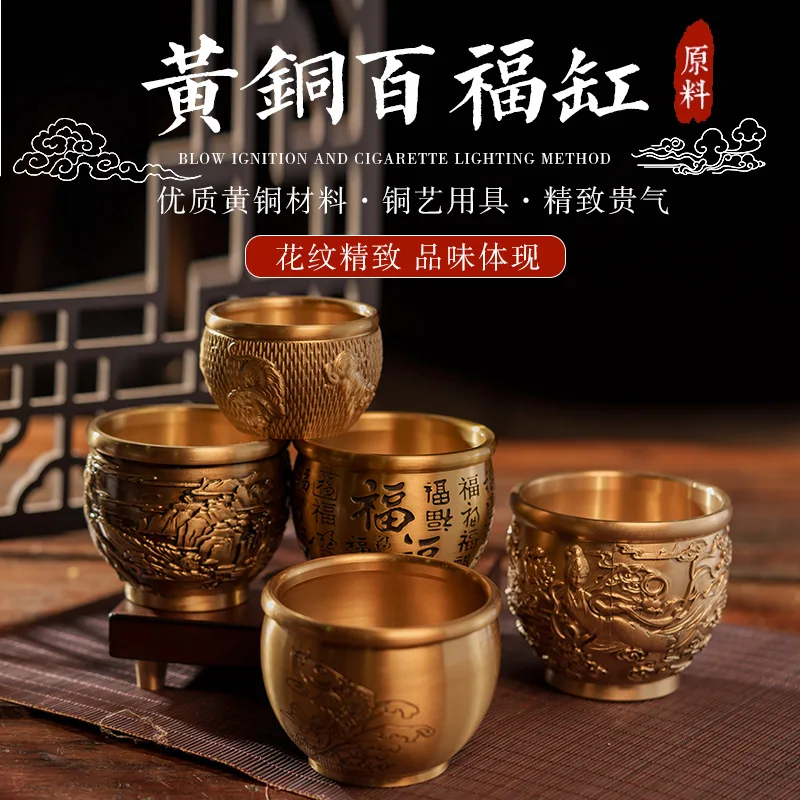 

Латунная банка Baifu, рельефное офисное украшение, Античная Чистая латунь, офисные украшения, оптовая продажа