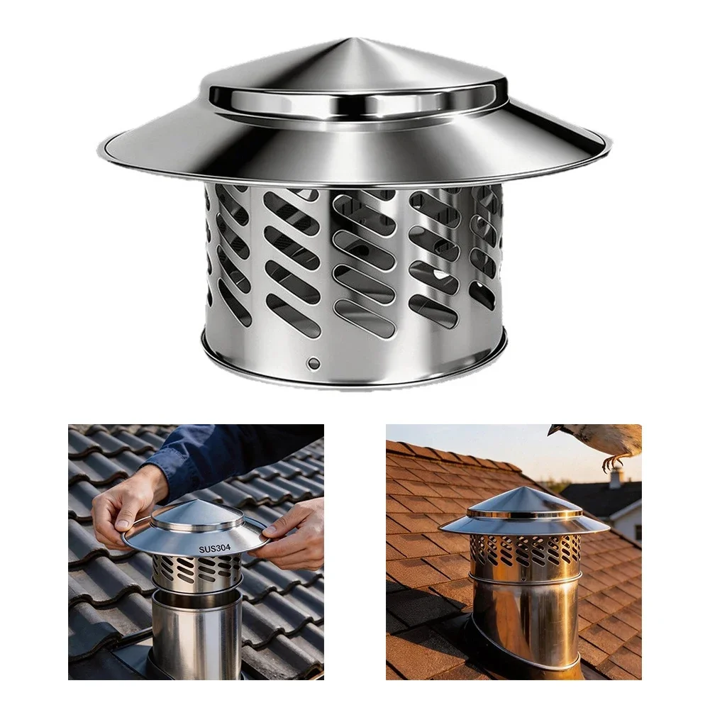Birdproof Rainproof Exterior Vent Cap 304 Stainless Steel Vent Hood Home Decor Parts For Outdoor Duct Wall Ventilation Supplies