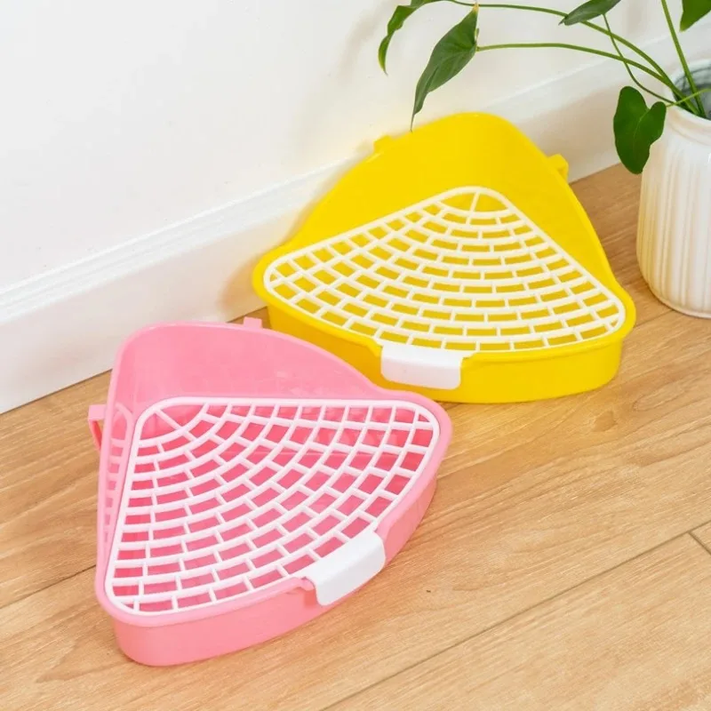 Rabbit Litter Tray Toilet Animal Potty Trainer Bunnies Corner Toilet Box for Ferret Hamster Dragon Cat Guinea Pig Dutch Supplies