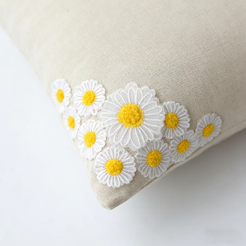 5Pcs Flower White Daisy Patches For Clothing Embroidery Double Layer Applique Sewing Craft
