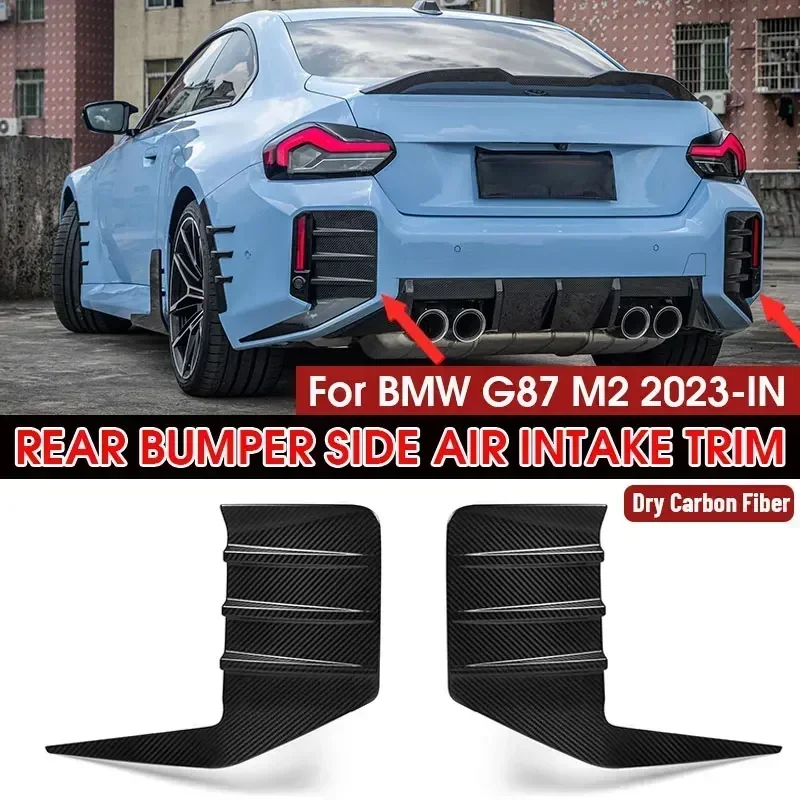 Dry Carbon Fiber Bumper Splitter Fog Light Cover Air Vent Trim Side Outlet Intake MP Style Decoration Frame For BMW G87 2023-IN