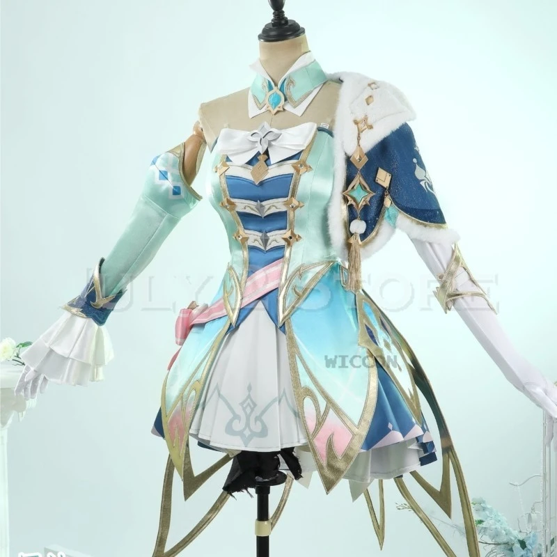Vesna Cosplay Genshin Impact Costume Wig Snezhnaya Game Halloween Outfits High Quality Fancy Suit Dress Customized Versi - view 2