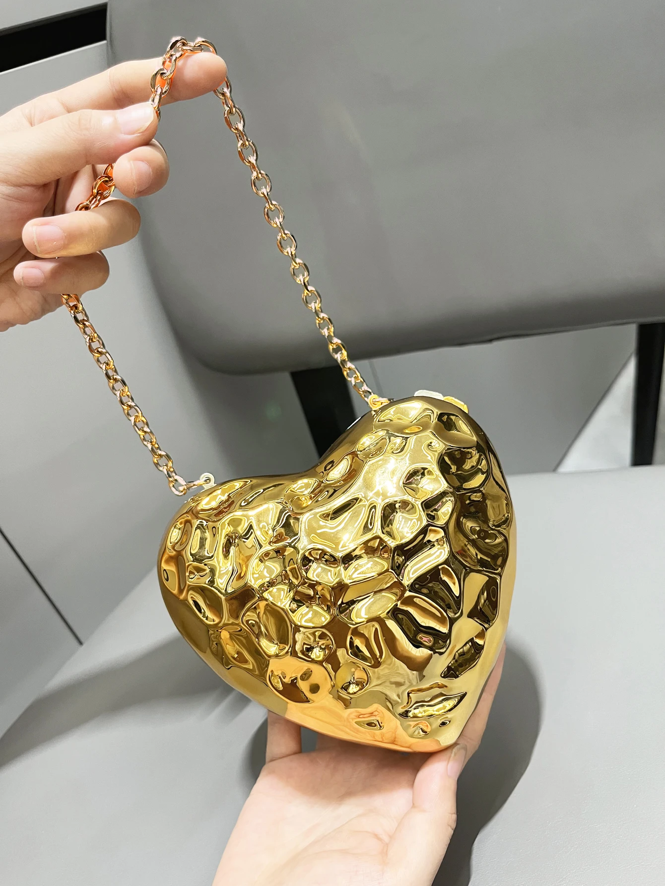 Golden Evening bag Purses and handbag luxury Designer shoulder bags funny shape Party Wedding Acrylic mini small Clutch purse