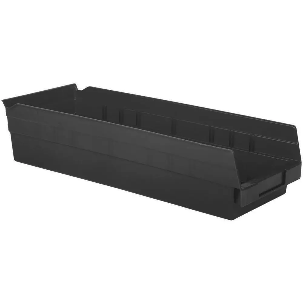 

Набор из 12 пластиковых контейнеров для хранения, 18 x 6 x 4 дюйма, вместимость 20 фунтов, черные