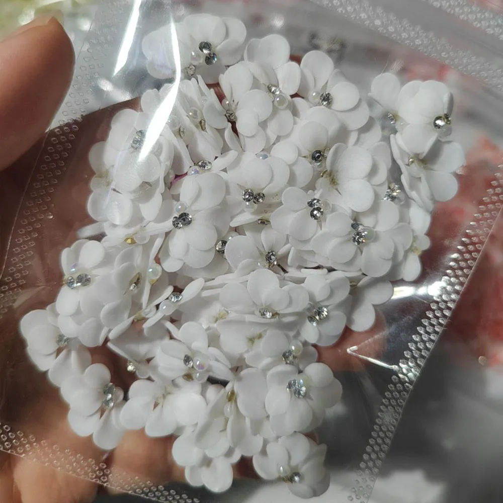 Handmade Acrylic Flower Nail Decoration Crafts 3D Carved Floret Part DIY Crafts Acrylic Flowers DIY Manicure Design Accessories