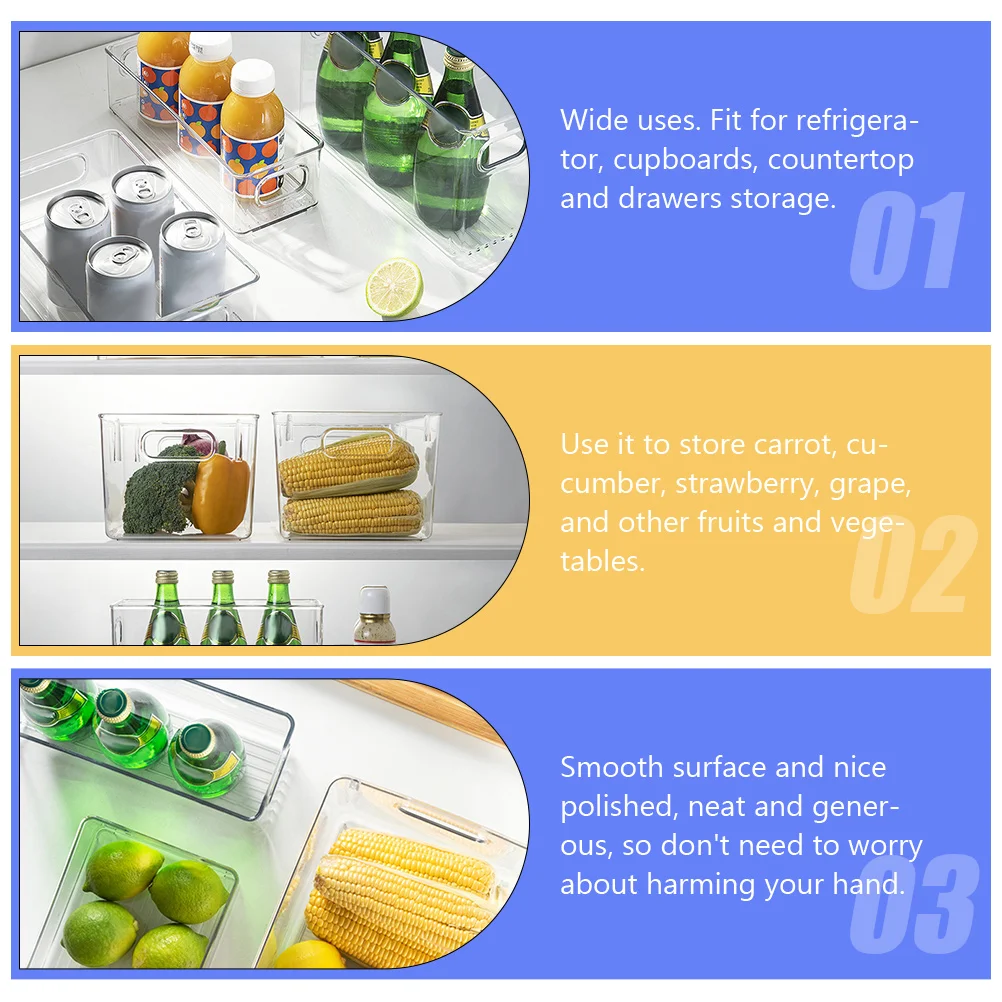 

Refrigerator Box Fridge Fruits Drinks Bin Box Vegetable Dry Foods Container Kitchen Storage Organizer for Food Storage