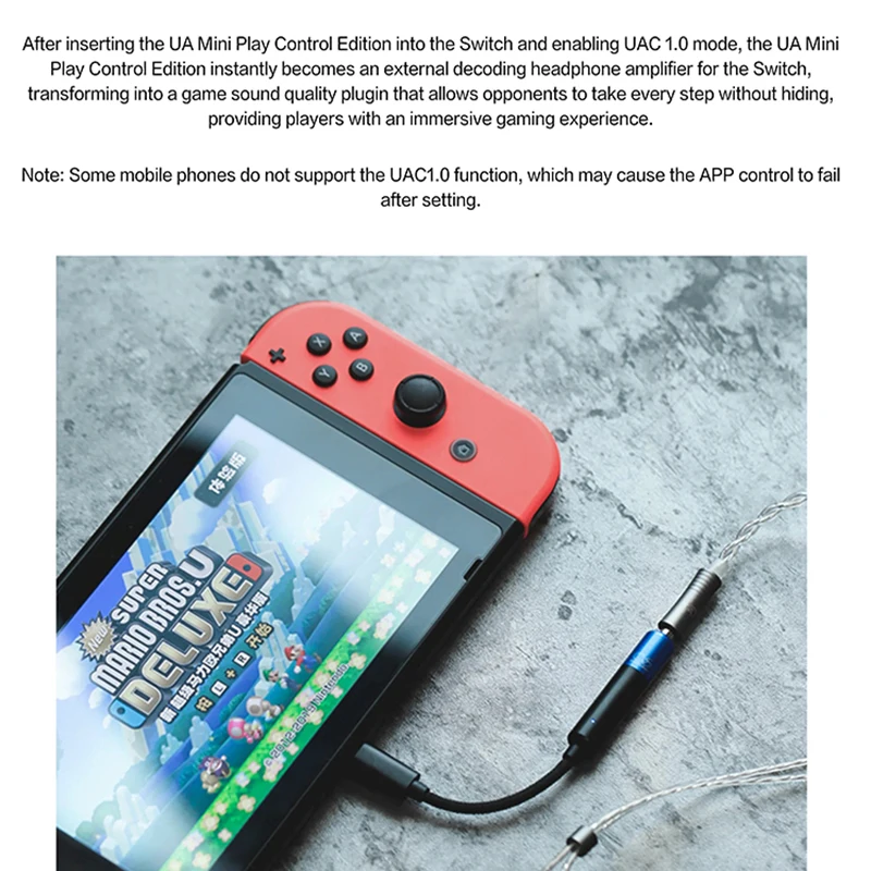 SHANLING UA Mini APP Hi-Res Audio Portable USB DAC AMP Headphone Amplifier with Eddict Player APP Type-C to 3.5mm Android/iOS/PC