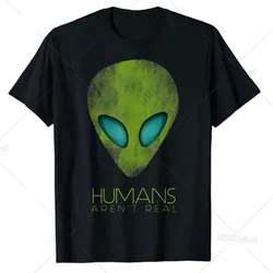 Funny Cool Space Lover Science Graphic Tee Alien Funny Humans Aren't Real Cute UFO Gift T Shirts  Y2k Tops Short Sleeve Blouses