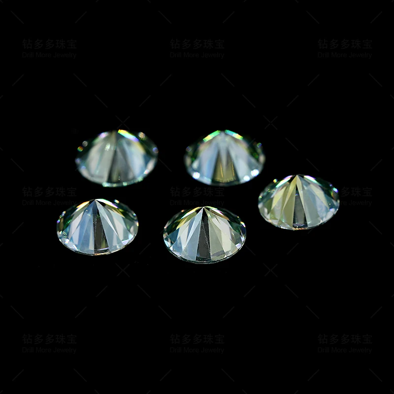 Moissanite pietra sciolta verde 6.5mm un carato rotondo classico diamante rotondo forza di taglio fornitura diretta in fabbrica all'ingrosso