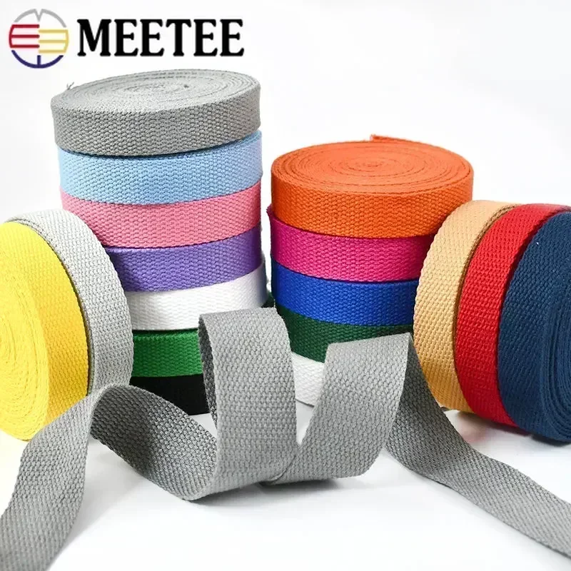 5Meters 20/25/32/38/50mm 1.3mm Thick Cotton Webbing Tapes Bags Strap Garment Ribbons Belt DIY Clothing Sewing Tape Bias Binding