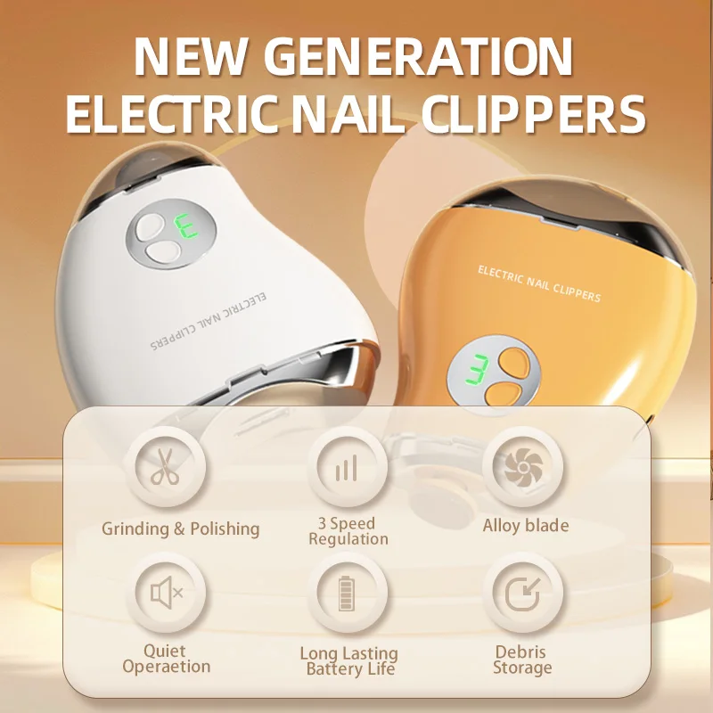2in1 Automatic Nail Clipper Electric Trimmer File LED Display 3 Speeds Debris Storage Safe Nail File for Baby Seniors Nail Care view 4