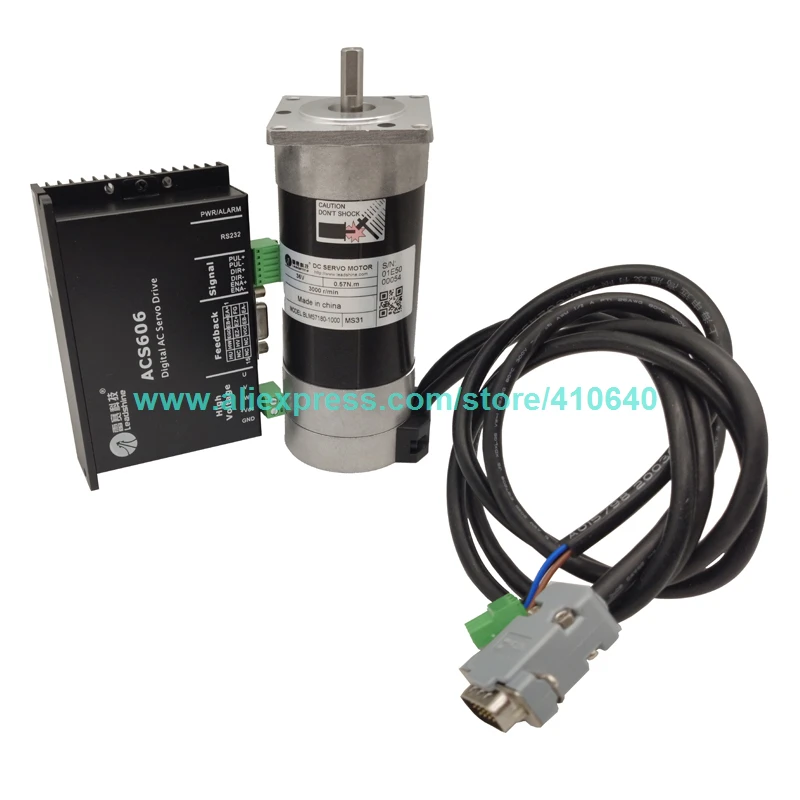 

Genuine Leadshine Servo Motor BLM57180 ( Square Flange ) and Leadshine Servo Drive ACS606 with Encoder Cable And Tuning Cabl