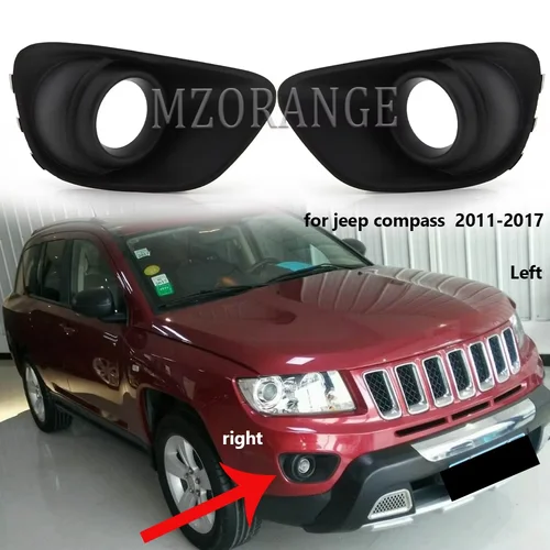 Tapa de luz antiniebla de parachoques delantero, cubierta de tapa para Jeep Compass 2011 2012 2013 -2017, accesorios de marco de luces antiniebla
