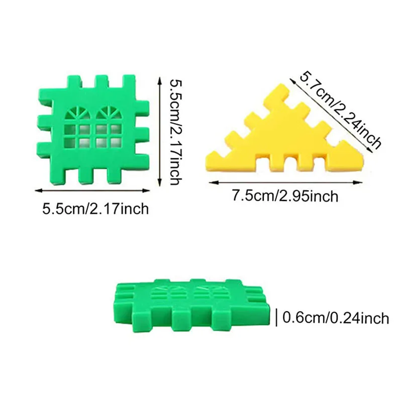 Building Blocks Colored Plastic Children Puzzle Toys 3-6 Years Old House Assembly Insertion Girls Boys Birthday Gift TMZ