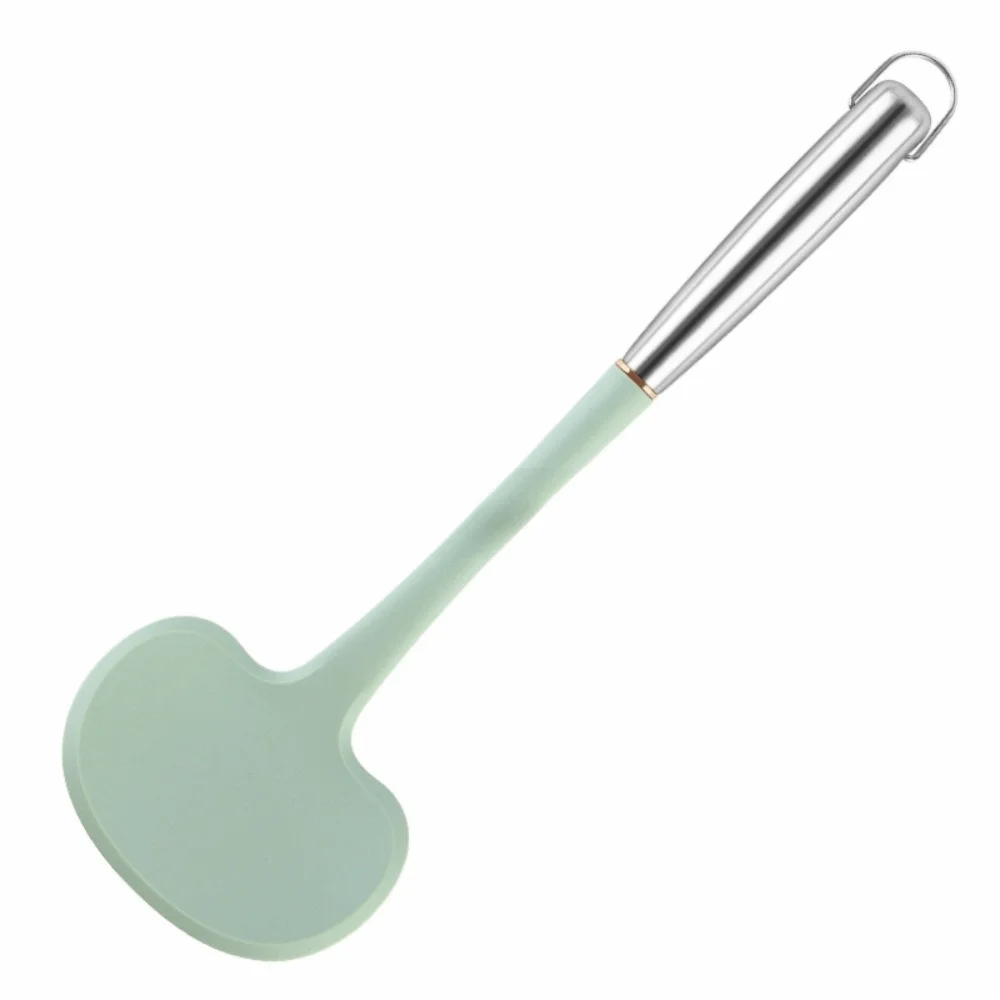 

2in1 Kitchen Stir Fry Spoon Silicone Material Heat Resistant Cooking Spatula Multifunctional Stainless Steel Handle