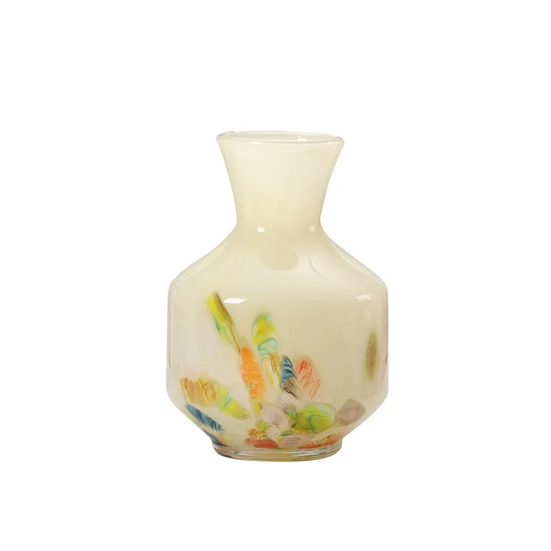 

Jade glass vase model house, living room home decoration, glazed flower ware