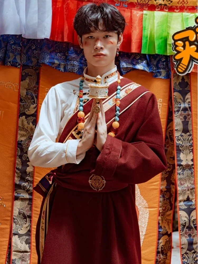 

Tibetan robe men's new clothing women's Tibetan clothing ethnic style travel photography wedding dress set