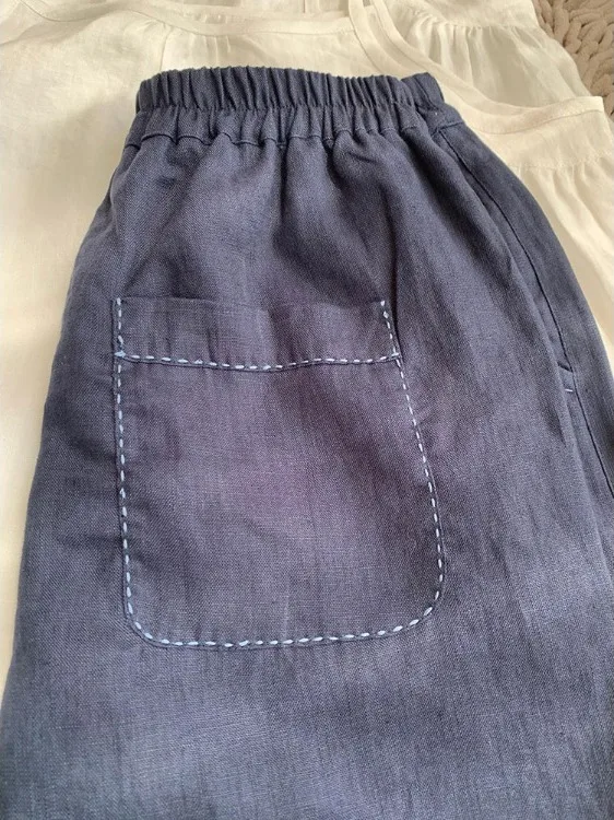 Taille haute jambe droite coton lin orts femmes été mince cinq points pantalons décontractés confortable respirant taille haute pantalon