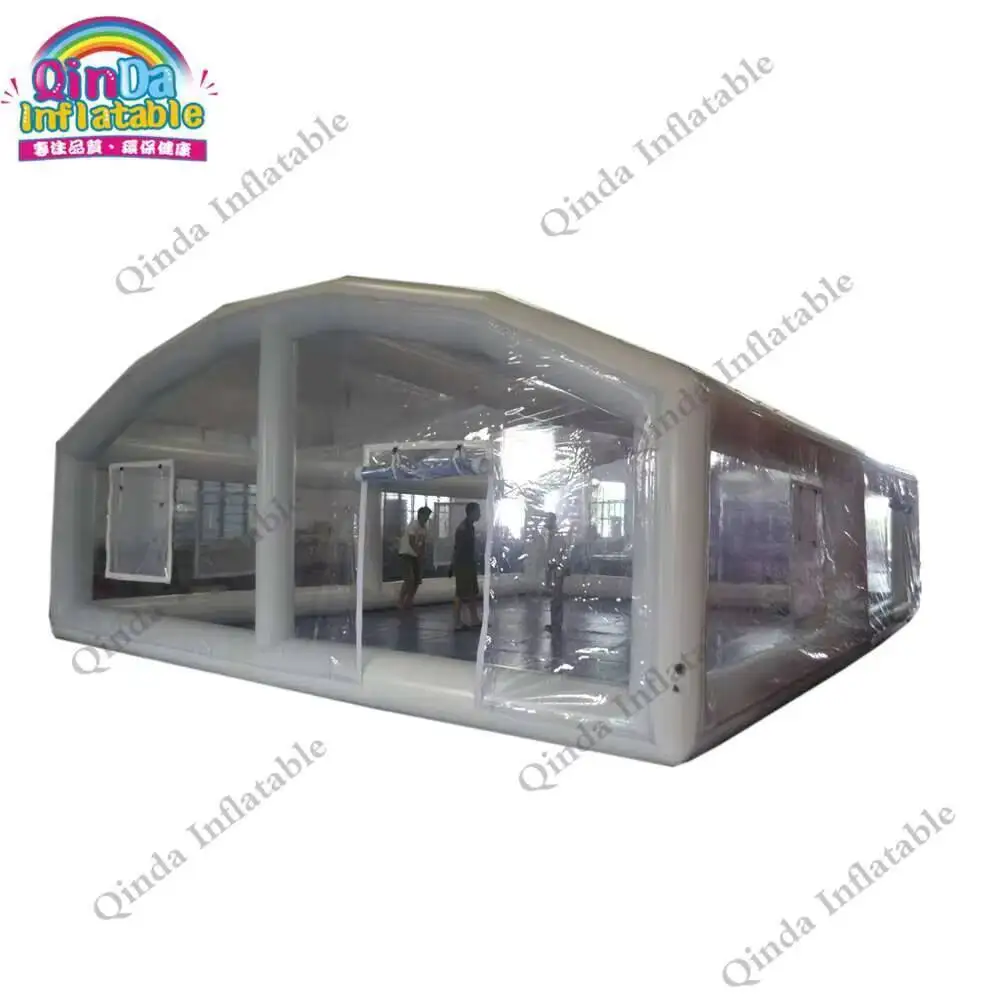 10x5x3.2m opblaasbare plafond bubbeltent doorzichtige PVC koepel opblaasbare zwembadafdekking tent