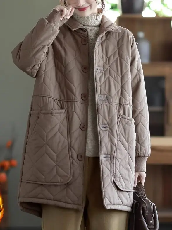 

2026 Autumn/Winter Women's Down Cotton Jacket Loose Casual Parker Cotton Jacket