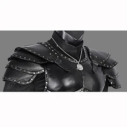 Medieval Steampunk PU Leather Shoulder Guard Armor Viking Pirate Knight Gladiator Warrior Cosplay Costume Gothic Pauldrons LARP