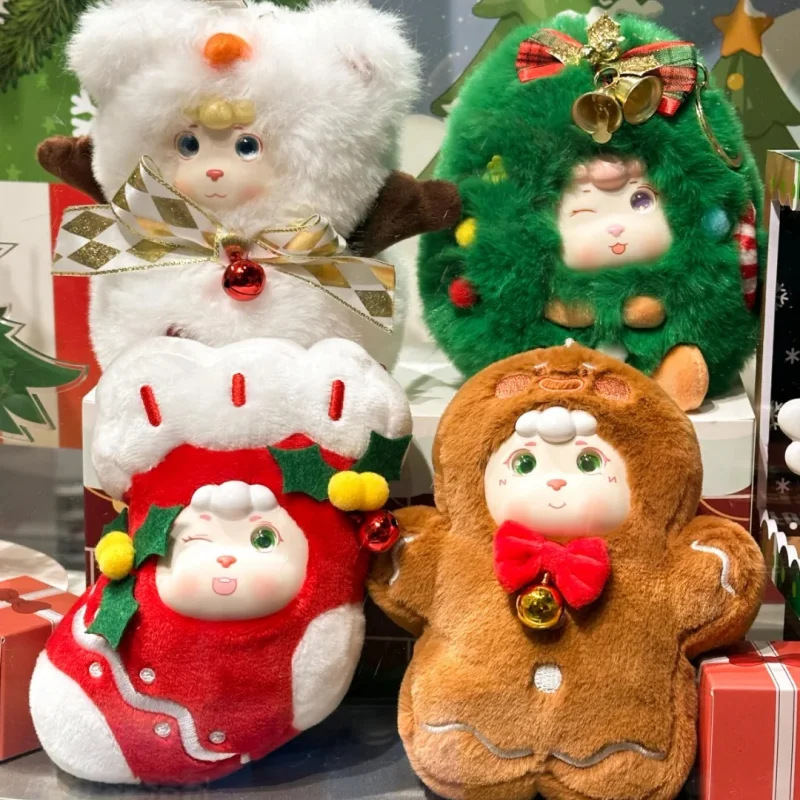 Boneka Aksi Seri Natal Fantasi Bestie Lamb Plush Blind Box, Boneka Kartun Kotak Misteri, Koleksi Model, Hadiah Kejutan, Mainan