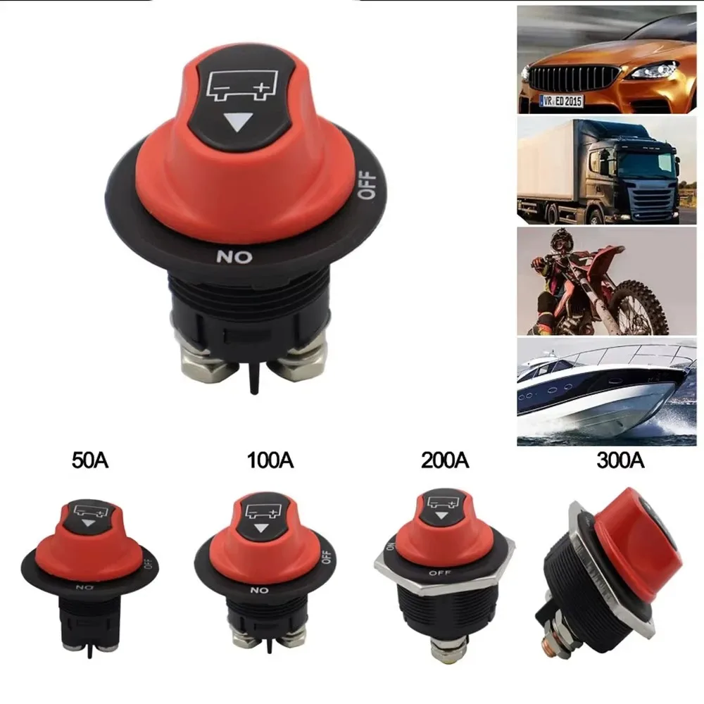 DC 12V 50A 100A 200A 300A Car Rally Battery Switch Disconnecter Power Isolator Cut Off Switch Kit For Truck Car Motorcycle Boat