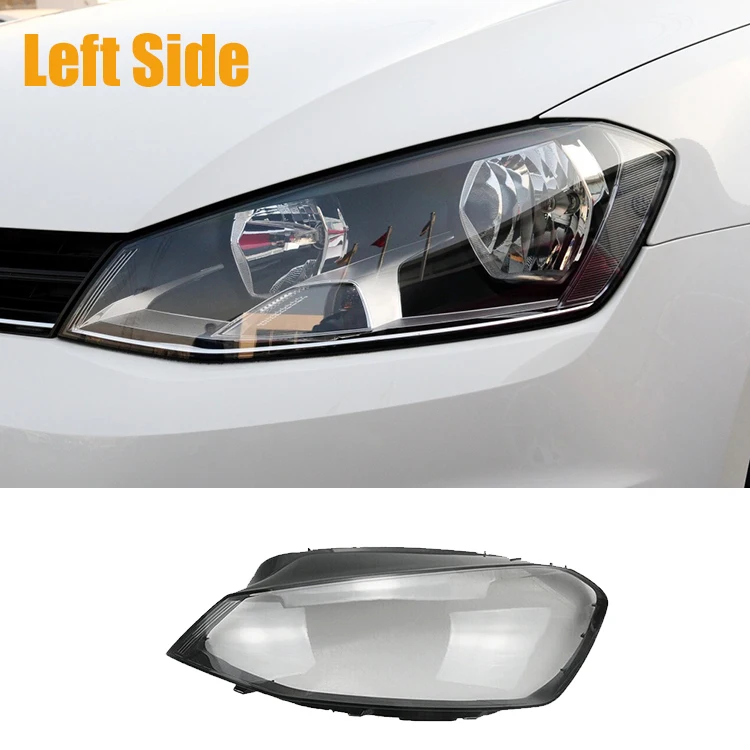 for Golf 7 MK7 2014 2015 2016 2017 Car Headlight Cover Clear Lens Headlamp Lampshade Shell (Left Side)