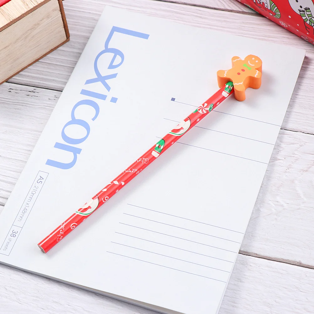 

24pcs Christmas Pencils Xmas Wood Pencils with Eraser Merry Christmas Stationery calligraphy exercise pencils