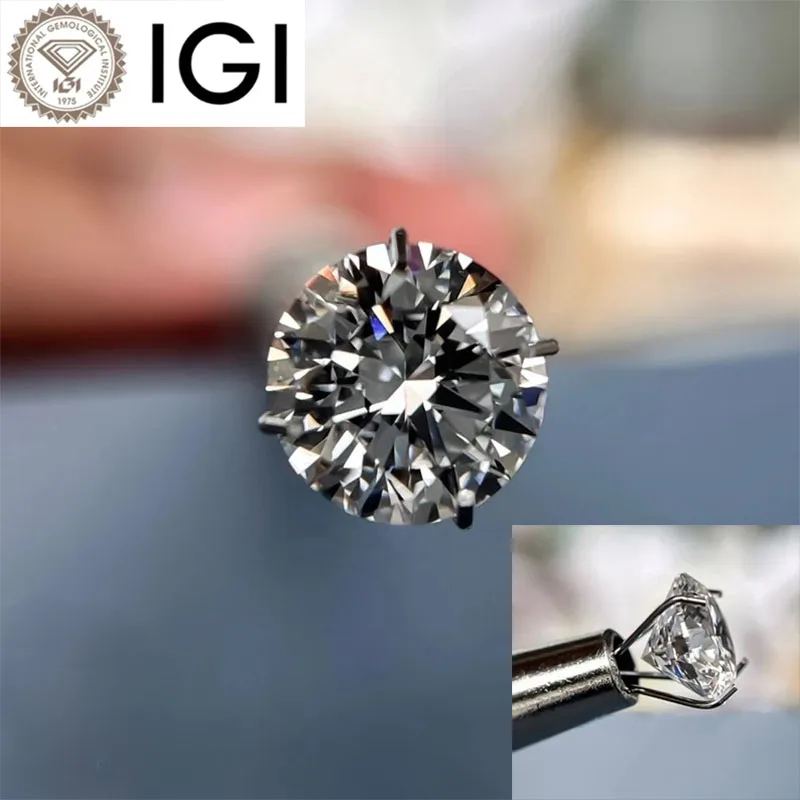 

Выращенный в лаборатории бриллиант 1CT-5CT Алмазы круглой огранки Массовые бриллианты DEF Цвет VS-VVS Прозрачность CVD Сертификация HPHT IGI