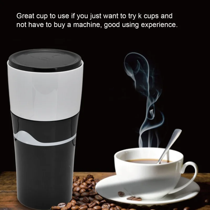 旅行用ポータブルドリップコーヒーメーカー-450ml-kカップカプセル対応コーヒーメーカー-ブラック-ホワイト