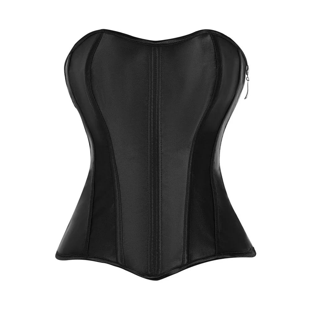 

Черные минималистичные боковые молнии с завышенной талией, корсеты, топ, женское нижнее белье, формирователь тела, сексуальные бюстье без бретелек