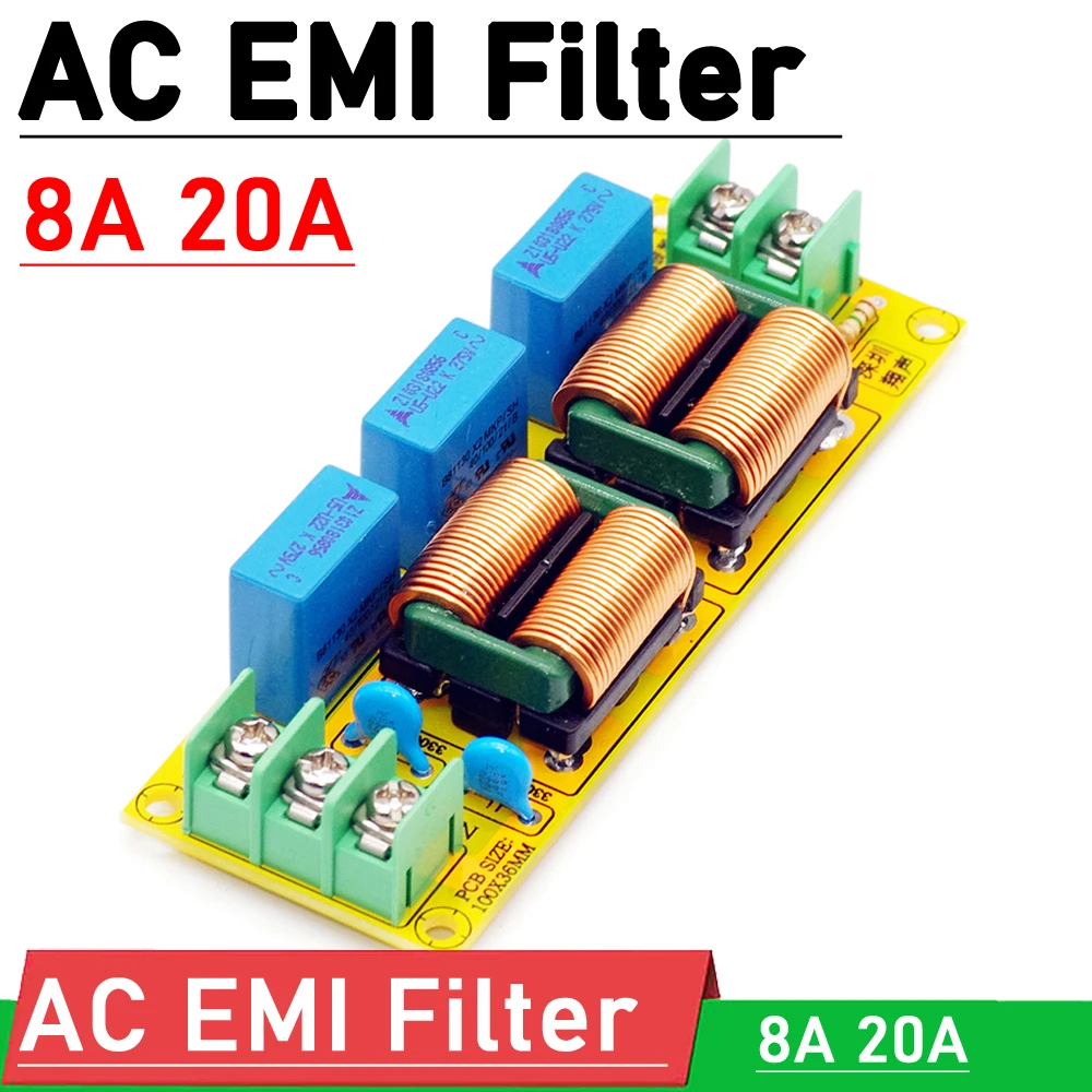 8A 20A AC EMI Filter Power 110V 220V alimentatore FCC filtro di interferenza elettromagnetica rumore EMC F/ audio decoder amplificatore