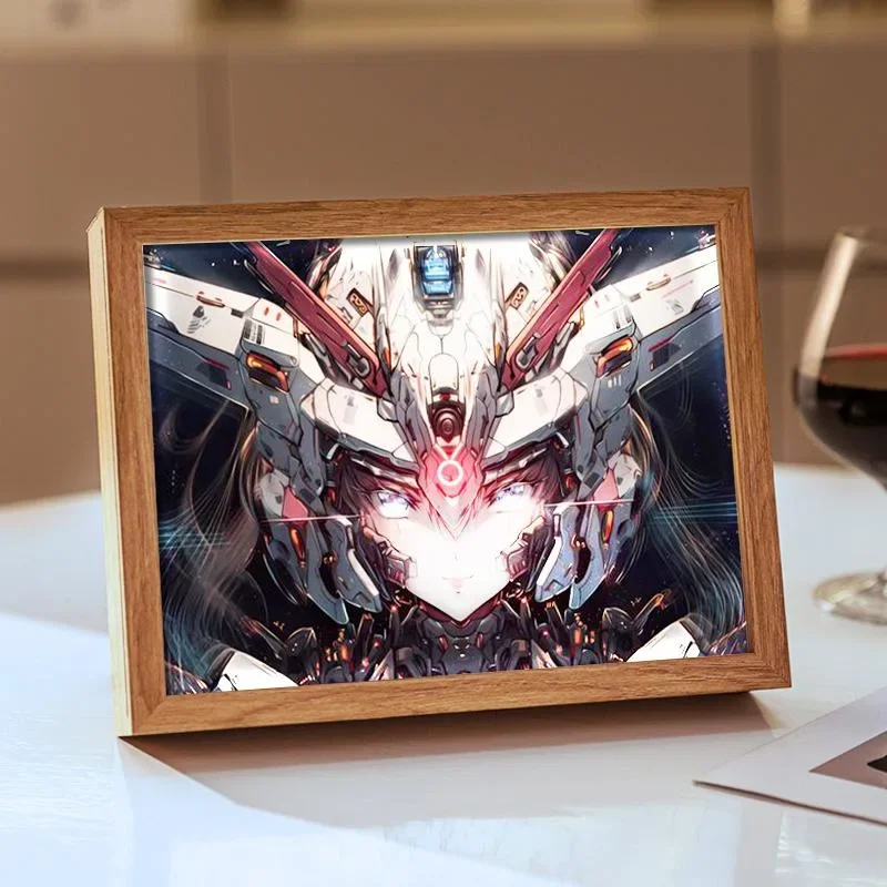 Gundam Anime Cartoon Light Painting Internet Celebrity Decoration Cute Nightlight Creative Photo Frame Desktop Display Gift