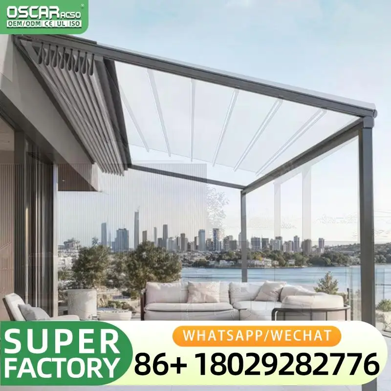 

Full Box Aluminum Alloy Camping Umbrella with Textile Material Sun Wall Support for Stores Courtyards Retractable Canopy Pergola