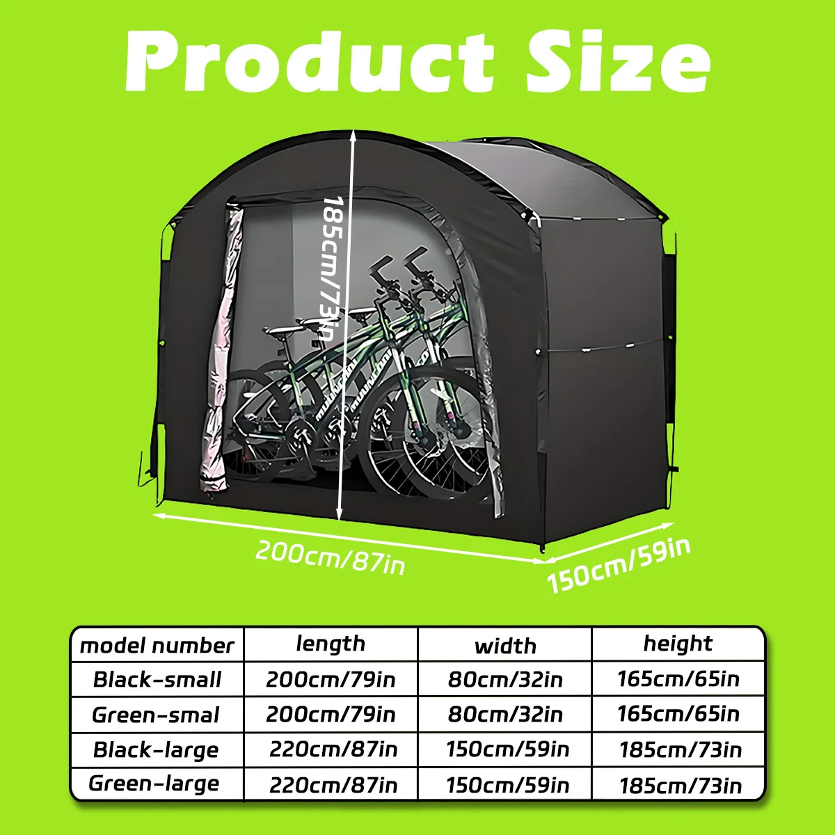 1-2 Bikes Stable Base Bike Storage Tent, Bicycle Shelter, Ground Stakes Included Outdoor Shed