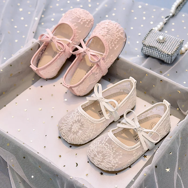 

New Fashion Korean Style Soft Bottom Anti-slippery Versatile Chic Princess Mesh Shoes 2025 Children Sandals for Girls Summer