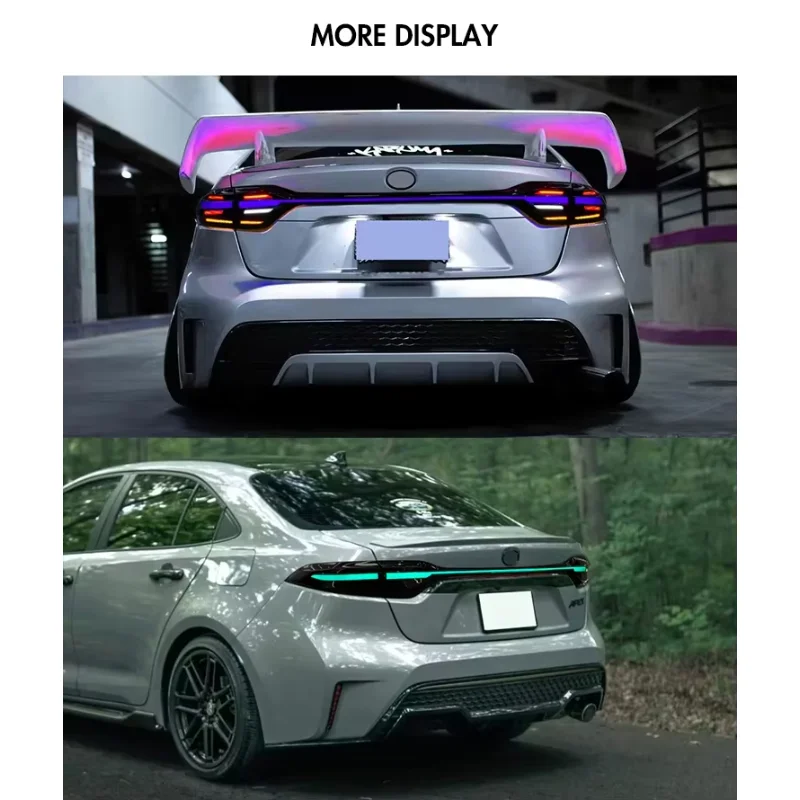 DK Motion RGB Full LED Tail Lights For Toyota US Corolla 12th Gen Levin 2020-2024 Rear Auto Lamps Assembly Smoke Lens 12V