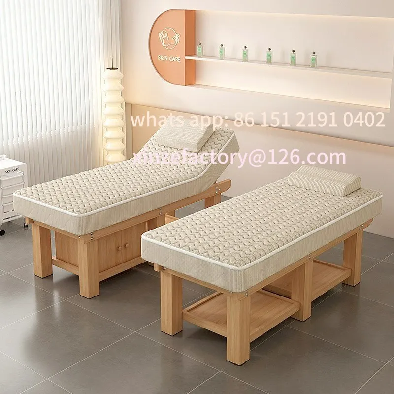

Customizable wood latex beauty bed massage massage therapy pattern ear spa bed