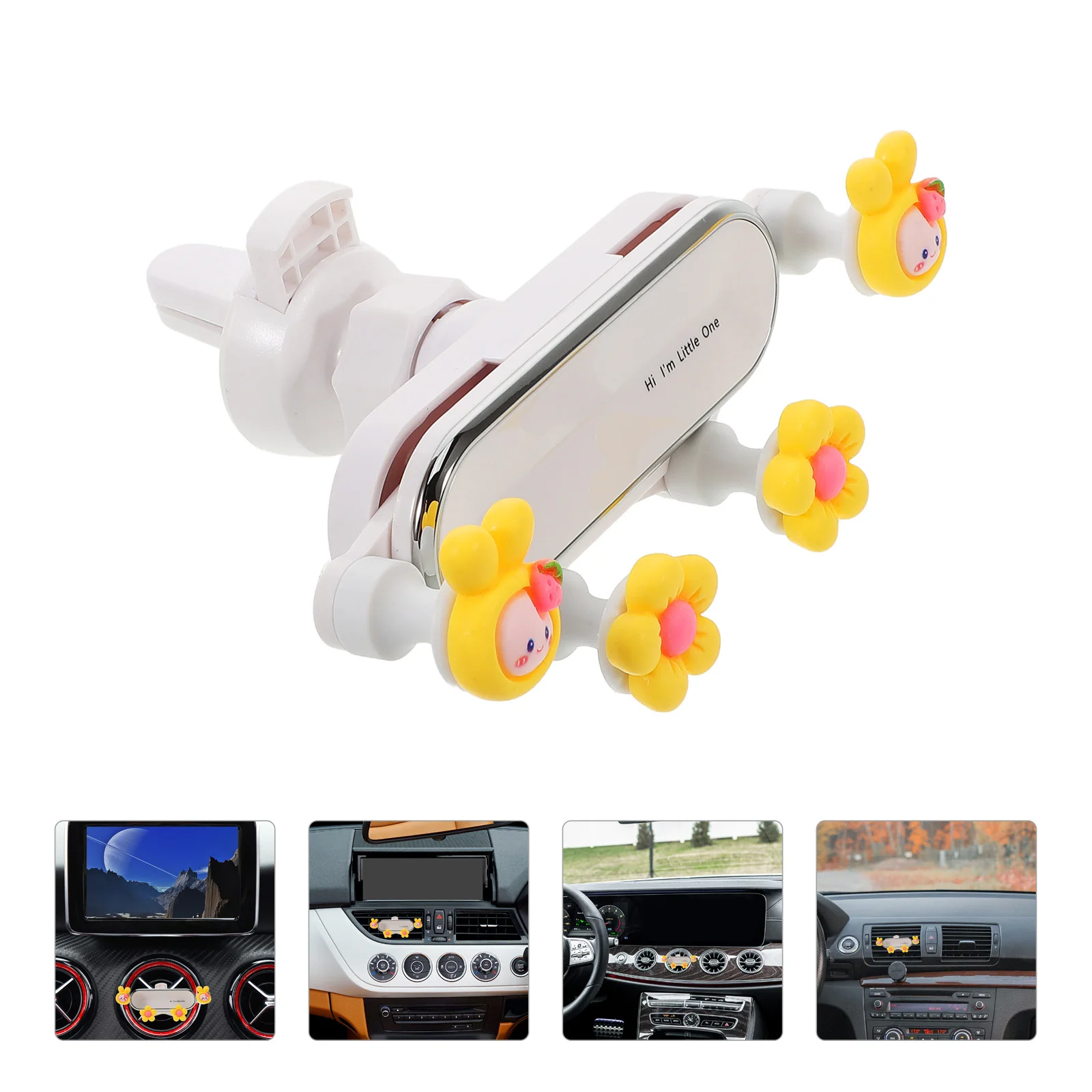 

Bunny Cellphone Stand Mobile Support Universal Fit Accessories Rabbit Design Easy Install Air Vent Mount Truck Dashboard Cell