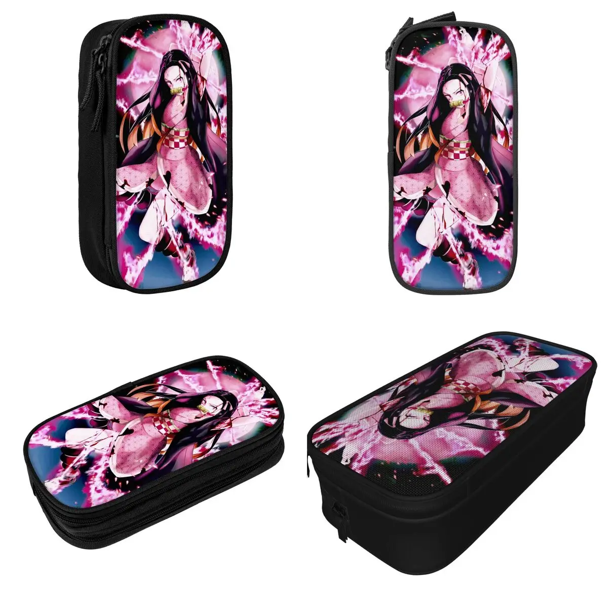 Imagem -02 - Kamado Demon Slayers Nezuko Lápis Case Anime Japonês Comic Pen Holder Bolsa Meninas Meninos Grande Capacidade Escritório Cosméticos