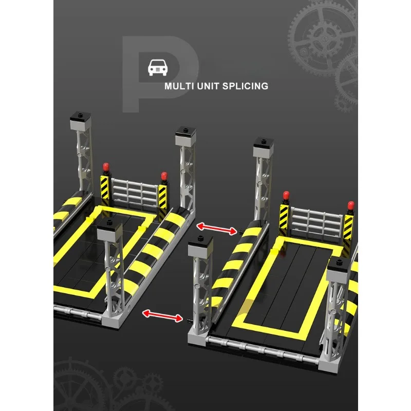 Nuovo traffico cittadino del ragazzo Combinazione multilivello Parcheggio Edificio Modello MOC Recinzione Scena di skateboard Set di giocattoli Regalo di festa