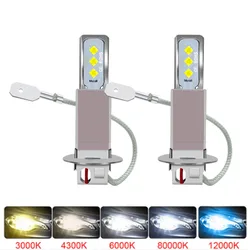 2Pcs New H3 H1 H7 LED Car Headlight Fog Light H11 H8 H9 9005 9006 Hb3 Hb4 LED Bulbs Auto Driving Running Lamps 20000LM 12V 24V