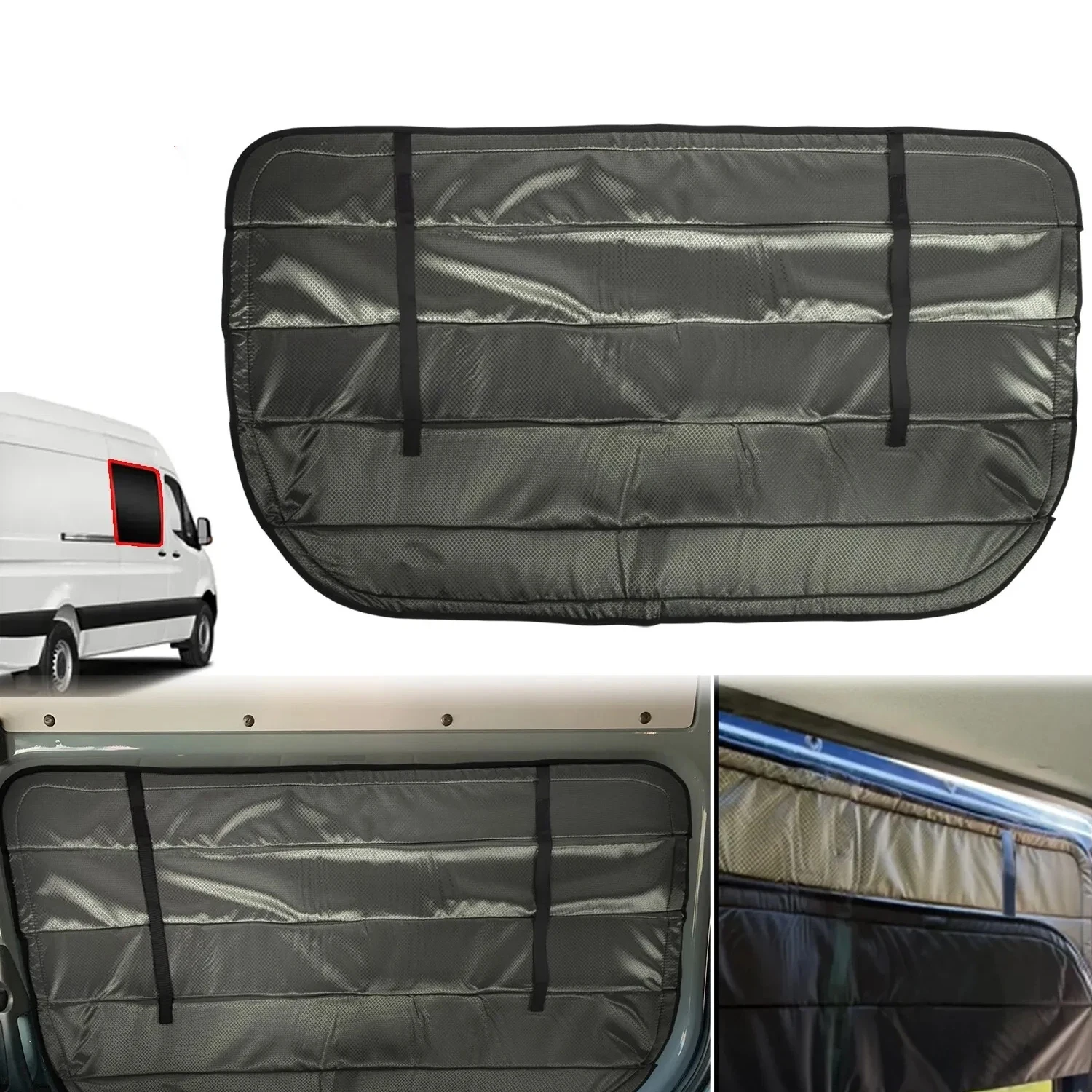 

Door Window Cover for Mercedes-Benz Sprinter Van 2007-2022, Foldable Insulated Blackout Sliding Door Window Cover